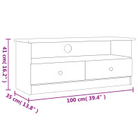 Produktbild för Tv-bänk med lådor ALTA 100x35x41 cm massiv furu