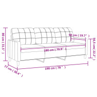 Produktbild för 3-sitssoffa ljusgrå 180 cm tyg