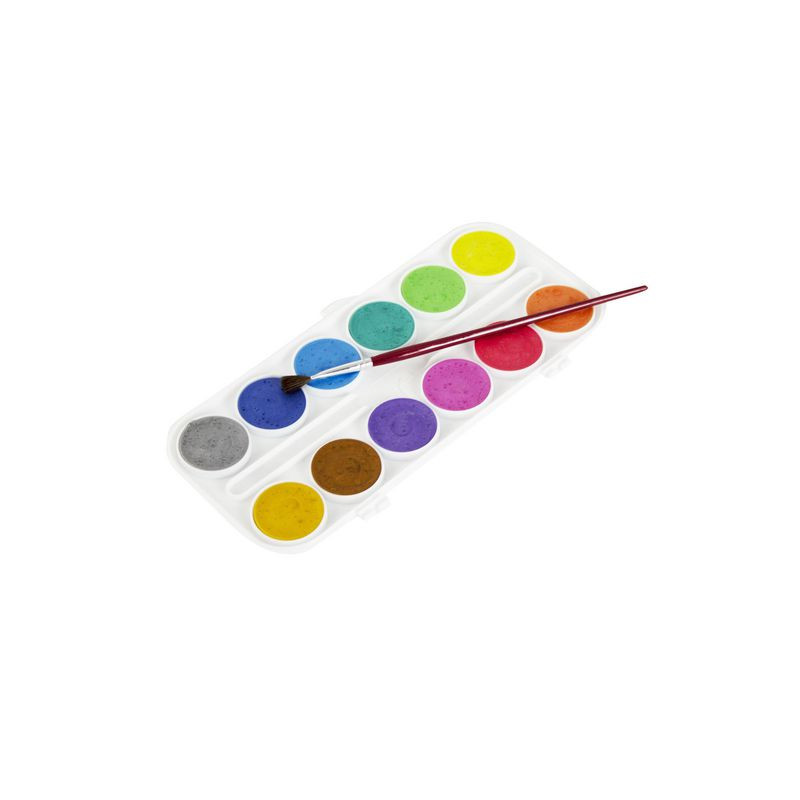 Produktbild för Vattenfärglåda pärlemo 12 färger
