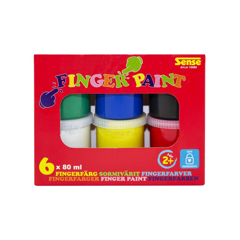 Produktbild för Fingerfärg 6x80ml/fp