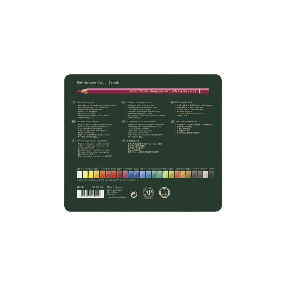 Produktbild för Färgpenna FABER CASTELL Polychroms 24/fp