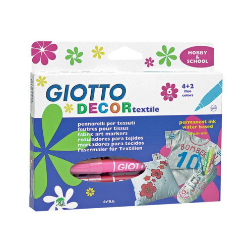 Giotto Textilfärgpenna GIOTTO Decor 6/fp