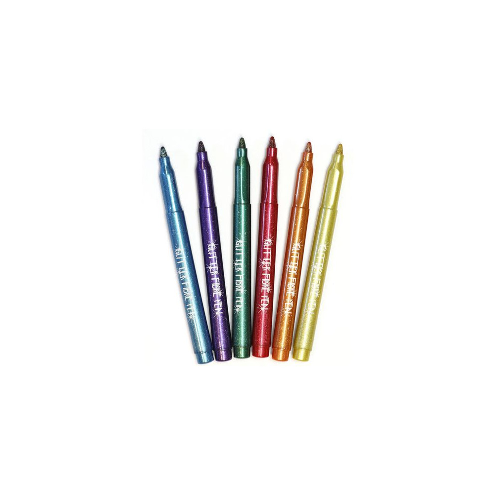 Produktbild för Fiberpennor Glitter 6/fp