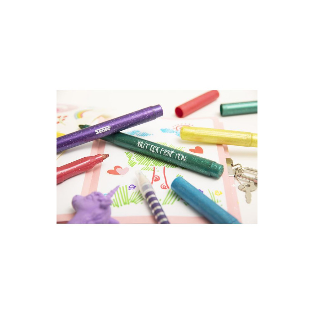 Produktbild för Fiberpennor Glitter 6/fp
