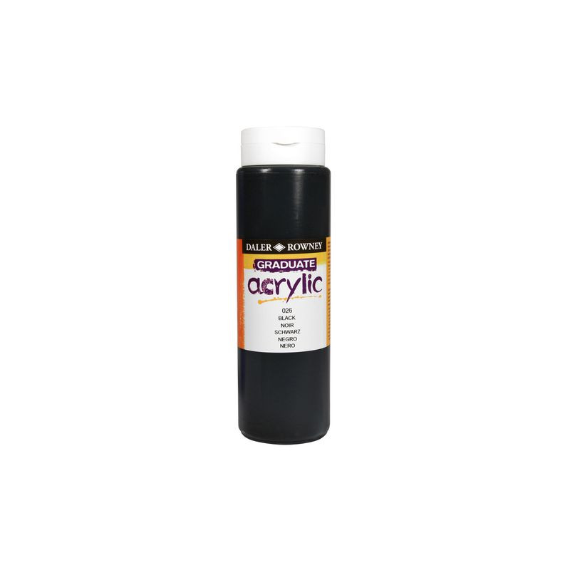 Produktbild för Akrylfärg 500 ml svart
