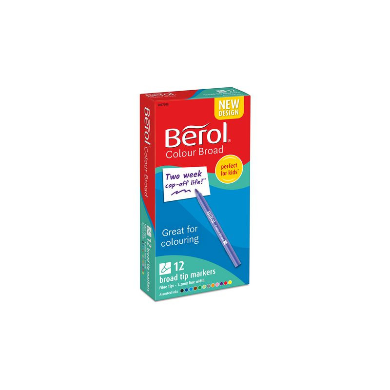 Produktbild för Fiberpenna BEROL Colourbroad 12/fp