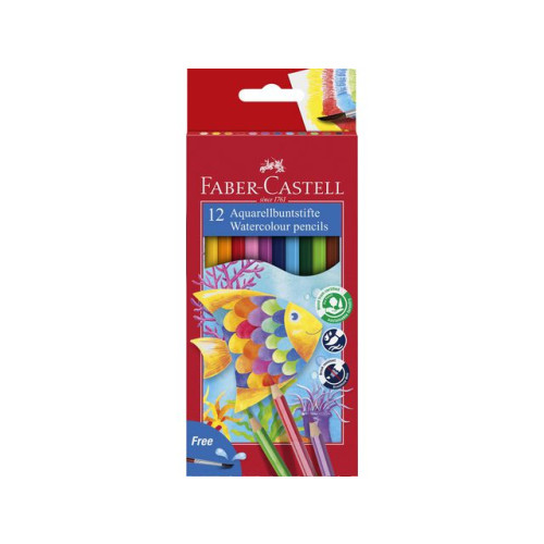 FABER-CASTELL Akvarellpenna FABER-CASTELL 12 färger