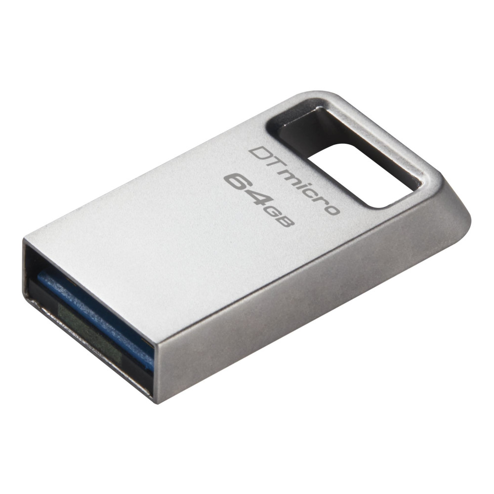 Produktbild för Kingston Technology DataTraveler Micro USB-sticka 64 GB USB Type-A 3.2 Gen 1 (3.1 Gen 1) Silver