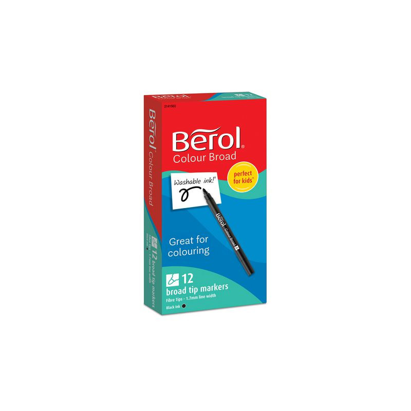 Produktbild för Fiberpenna BEROL Broad svart 12/fp