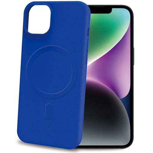 Celly Cromomag Soft rubber case MagSafe iPhone 15 Blå