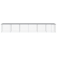 Miniatyr av produktbild för Hönsbur med tak ljusgrå 603x98x90 cm galvaniserat stål