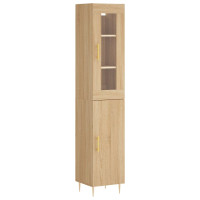 Produktbild för Högskåp sonoma-ek34,5x34x180 cm konstruerat trä