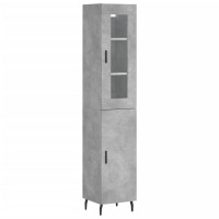 Produktbild för Högskåp betonggrå 34,5x34x180 cm konstruerat trä
