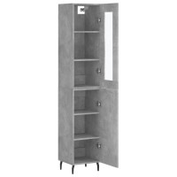 Produktbild för Högskåp betonggrå 34,5x34x180 cm konstruerat trä