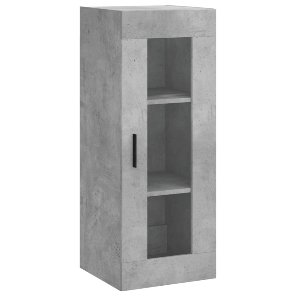 Produktbild för Högskåp betonggrå 34,5x34x180 cm konstruerat trä
