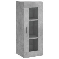 Produktbild för Högskåp betonggrå 34,5x34x180 cm konstruerat trä