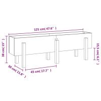 Produktbild för Odlingslåda på ben 121x30x38 cm vit massiv furu