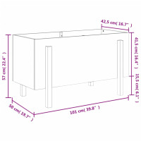 Produktbild för Odlingslåda på ben 101x50x57 cm vit massiv furu