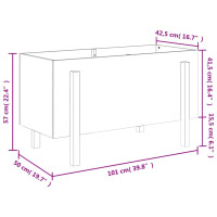 Produktbild för Odlingslåda på ben 101x50x57 cm svart massiv furu