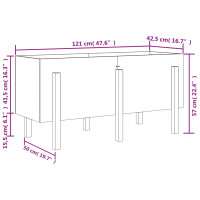 Produktbild för Odlingslåda på ben 121x50x57 cm grå massiv furu