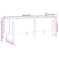 Produktbild för Odlingslåda på ben 160x50x57 cm vit massiv furu