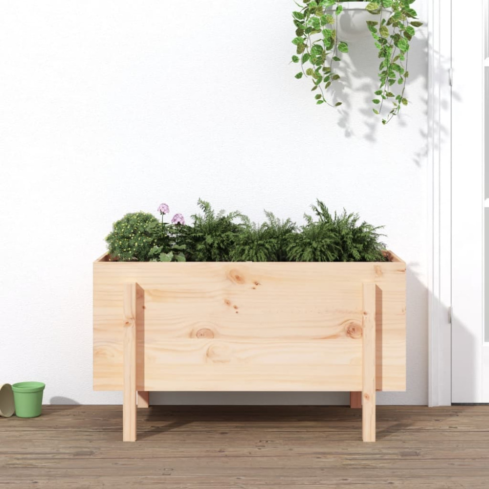 Produktbild för Odlingslåda på ben 101x50x57 cm massiv furu