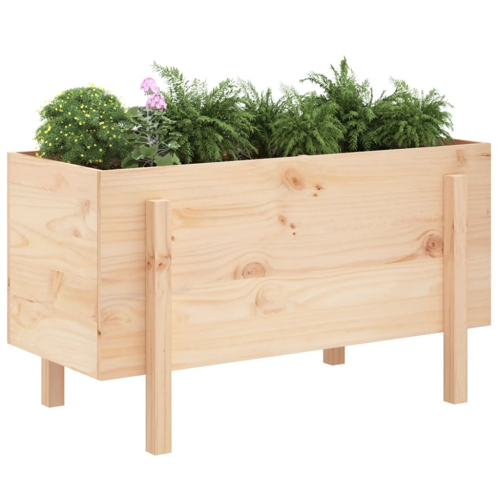 Produktbild för Odlingslåda på ben 101x50x57 cm massiv furu