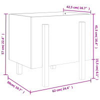 Produktbild för Odlingslåda 62x50x57 cm svart massiv furu