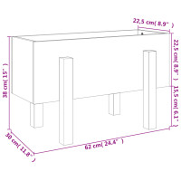 Produktbild för Odlingslåda 62x30x38 cm grå massiv furu