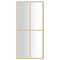 Produktbild för Duschvägg med klart ESG-glas guld 100x195 cm