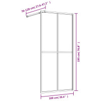 Produktbild för Duschvägg med klart ESG-glas guld 100x195 cm