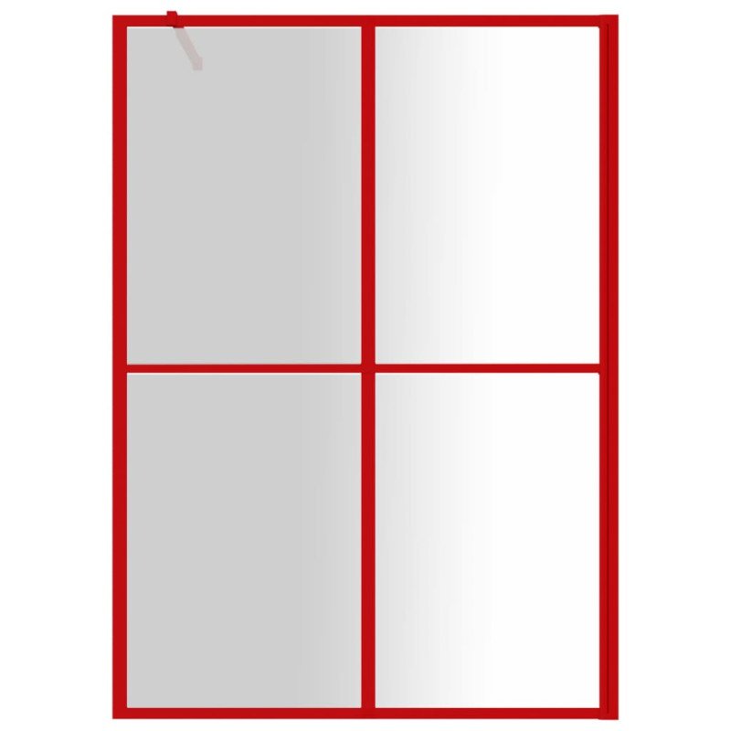Produktbild för Duschvägg med klart ESG-glas röd 140x195 cm