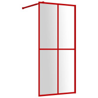 Miniatyr av produktbild för Duschvägg med klart ESG-glas röd 80x195 cm