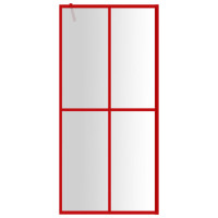 Miniatyr av produktbild för Duschvägg med klart ESG-glas röd 80x195 cm