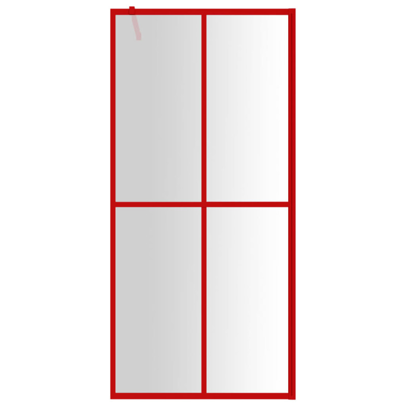 Produktbild för Duschvägg med klart ESG-glas röd 100x195 cm
