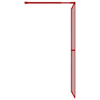 Miniatyr av produktbild för Duschvägg med klart ESG-glas röd 100x195 cm