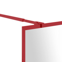 Miniatyr av produktbild för Duschvägg med klart ESG-glas röd 100x195 cm