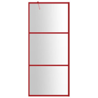 Miniatyr av produktbild för Duschvägg med klart ESG-glas röd 90x195 cm