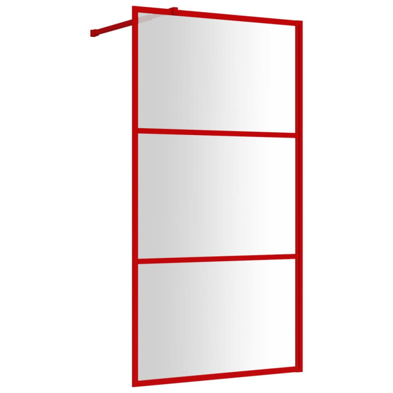 Produktbild för Duschvägg med klart ESG-glas röd 100x195 cm