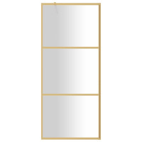 Produktbild för Duschvägg med klart ESG-glas guld 90x195 cm