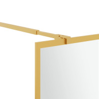 Produktbild för Duschvägg med klart ESG-glas guld 90x195 cm