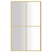 Miniatyr av produktbild för Duschvägg med klart ESG-glas guld 118x195 cm