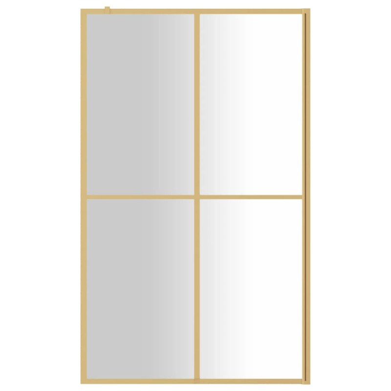 Produktbild för Duschvägg med klart ESG-glas guld 118x195 cm