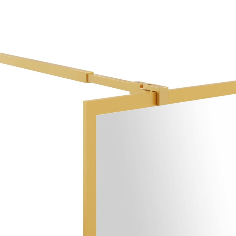 Produktbild för Duschvägg med klart ESG-glas guld 118x195 cm