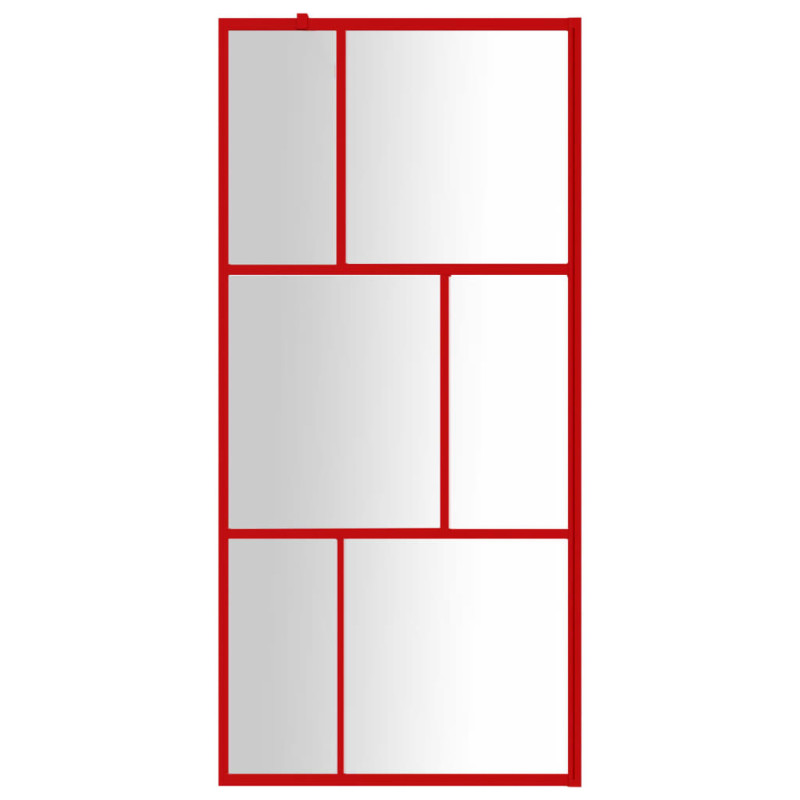 Produktbild för Duschvägg med klart ESG-glas röd 80x195 cm