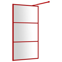 Produktbild för Duschvägg med klart ESG-glas röd 115x195 cm