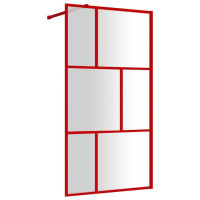 Miniatyr av produktbild för Duschvägg med klart ESG-glas röd 115x195 cm