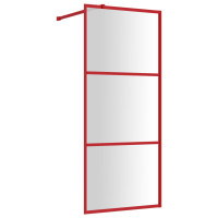 Produktbild för Duschvägg med klart ESG-glas röd 80x195 cm