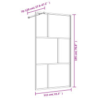 Produktbild för Duschvägg med klart ESG-glas guld 115x195 cm