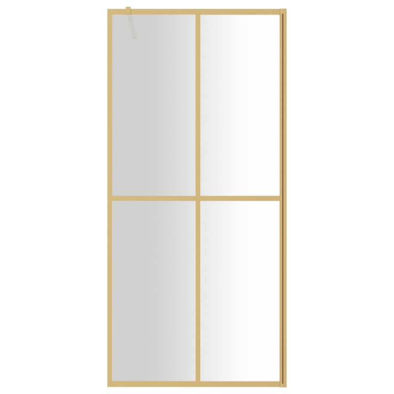 Produktbild för Duschvägg med klart ESG-glas guld 90x195 cm